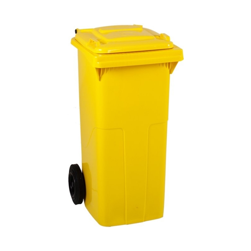 120 l Sarı Plastik Çöp Konteyneri